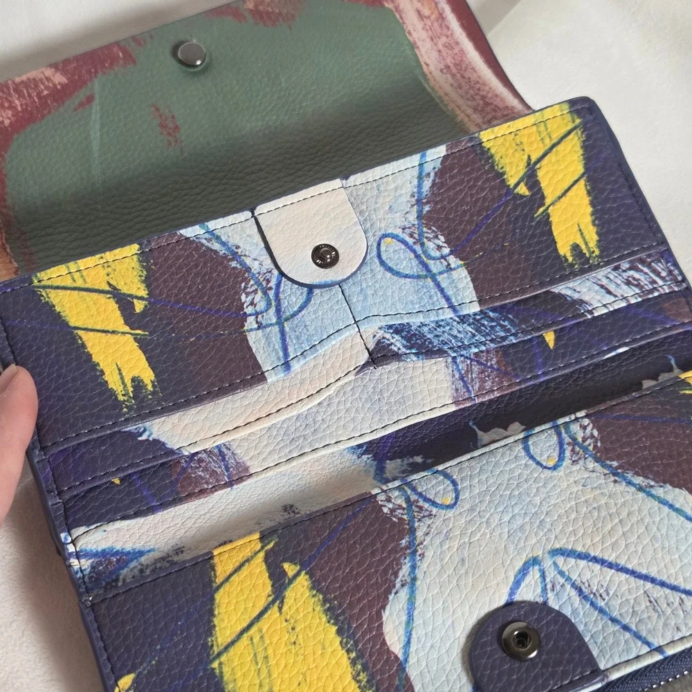 Desigual Abstract Print Multicolor Reversible Long Wallet 19WAYP34